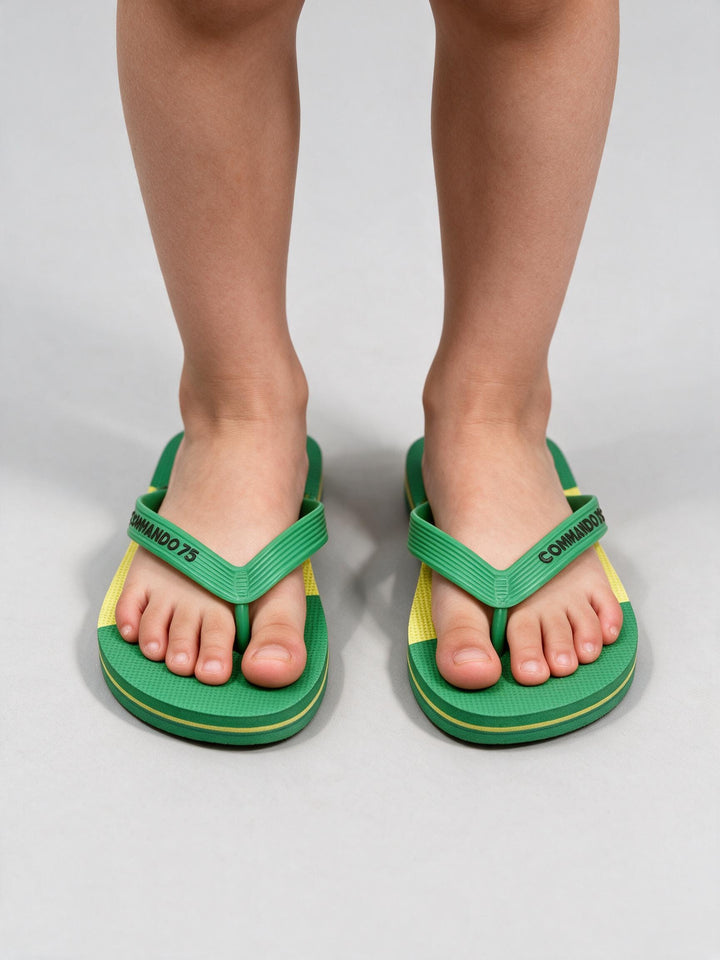 Tongs COMMANDO 75  Vert &amp; Jaune