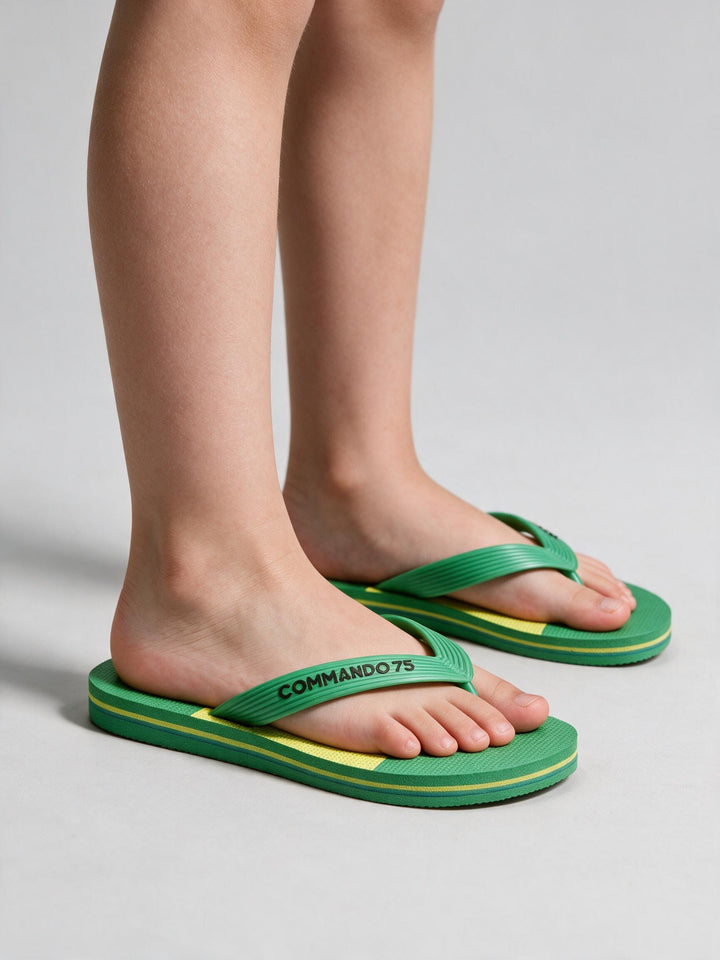 Tongs COMMANDO 75  Vert &amp; Jaune