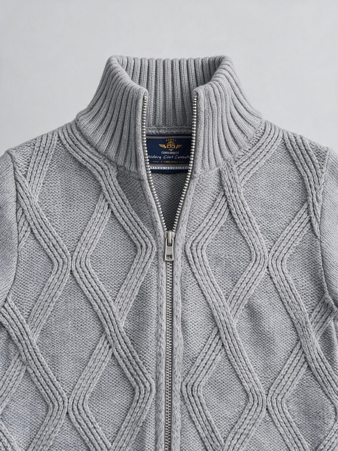 Cardigan Col Montant Gris