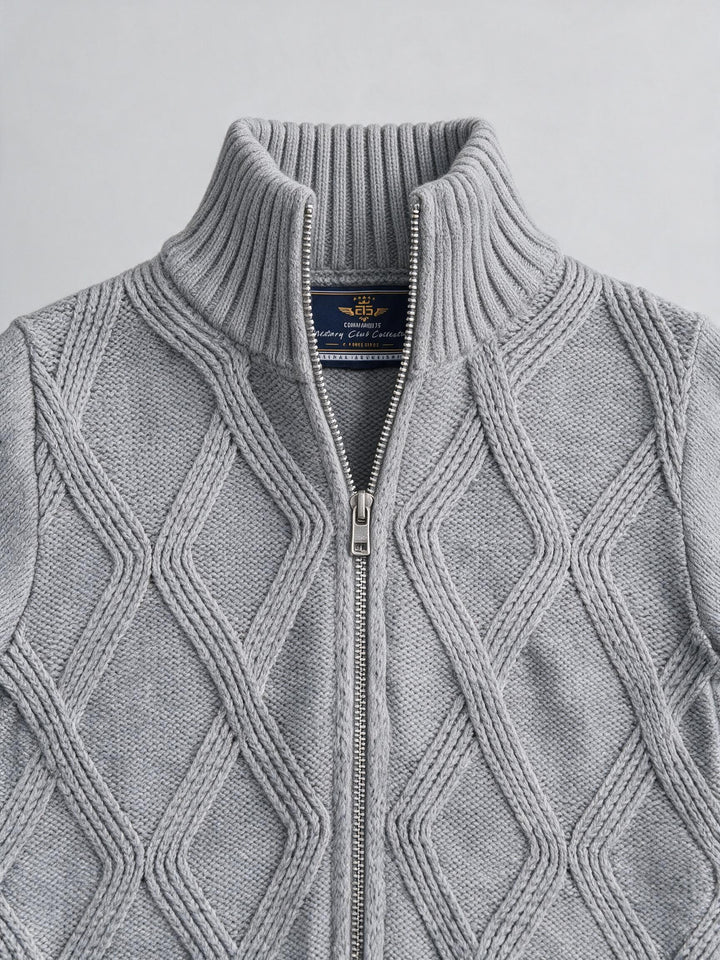 Cardigan Col Montant Gris