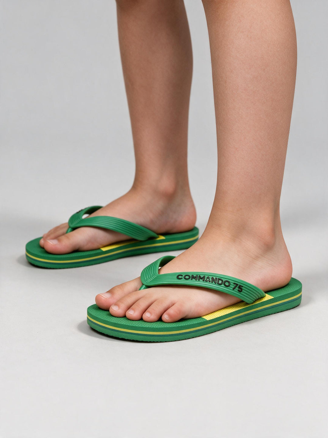 Tongs COMMANDO 75  Vert &amp; Jaune