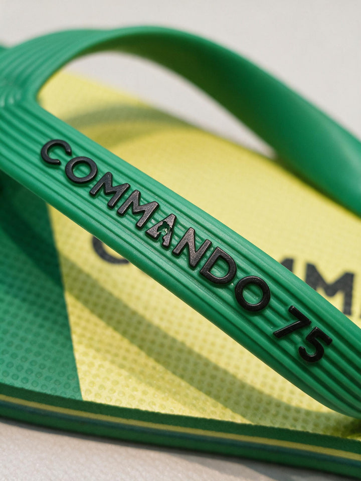 Tongs COMMANDO 75  Vert &amp; Jaune