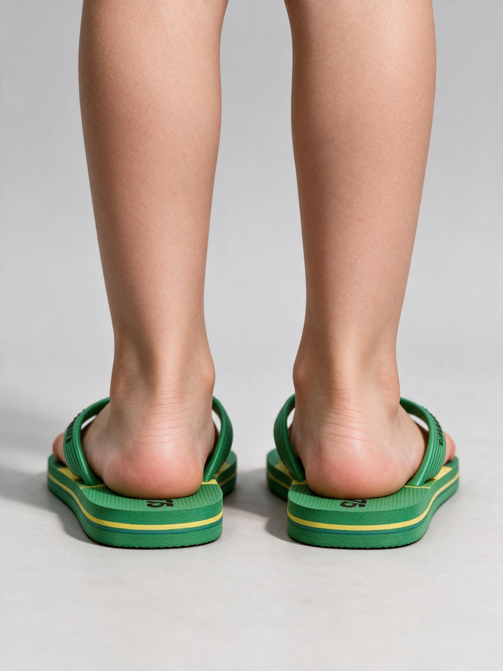 Tongs COMMANDO 75  Vert &amp; Jaune
