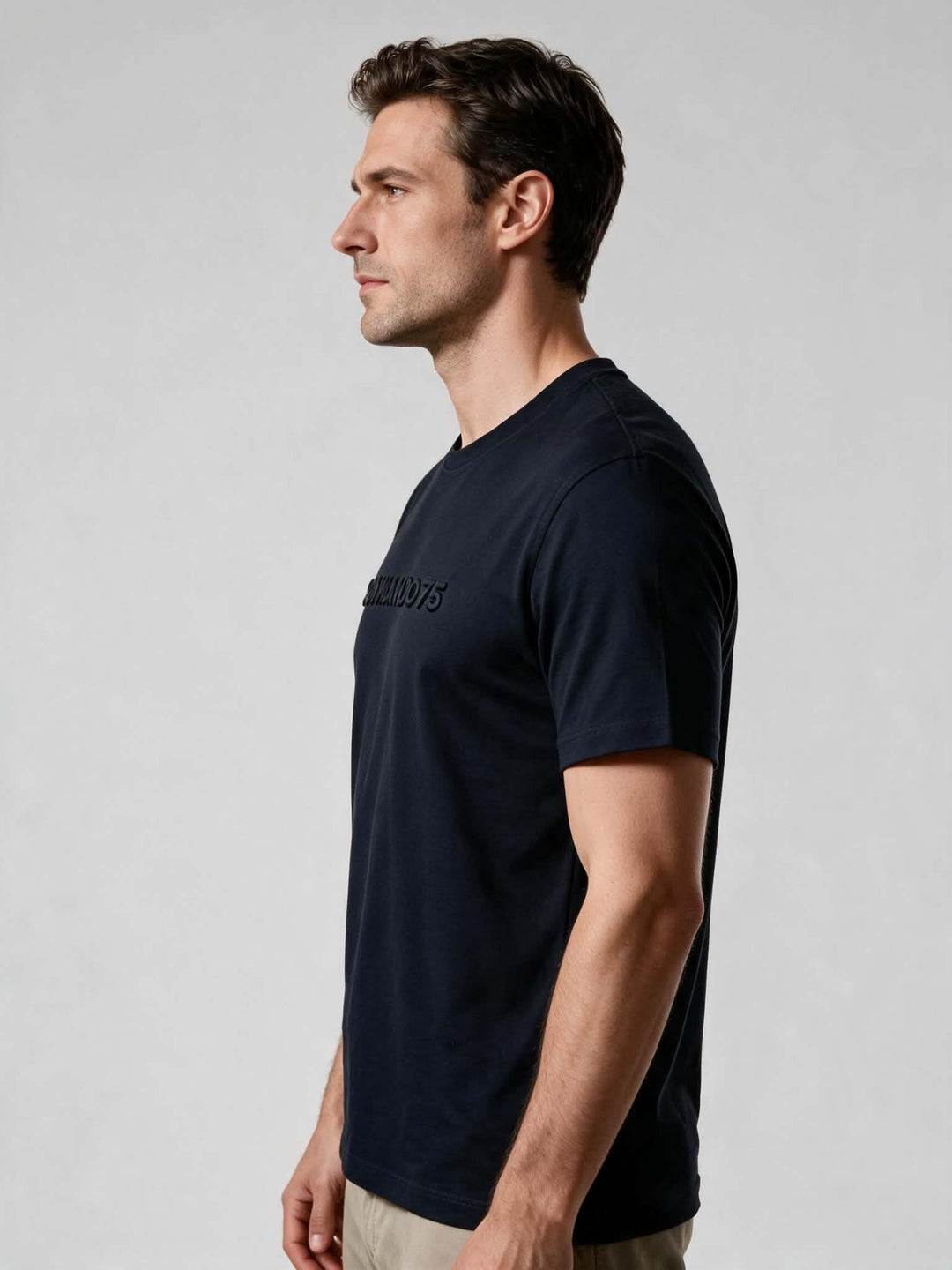 T-Shirt Embossed Commando 75 — Bleu Marine
