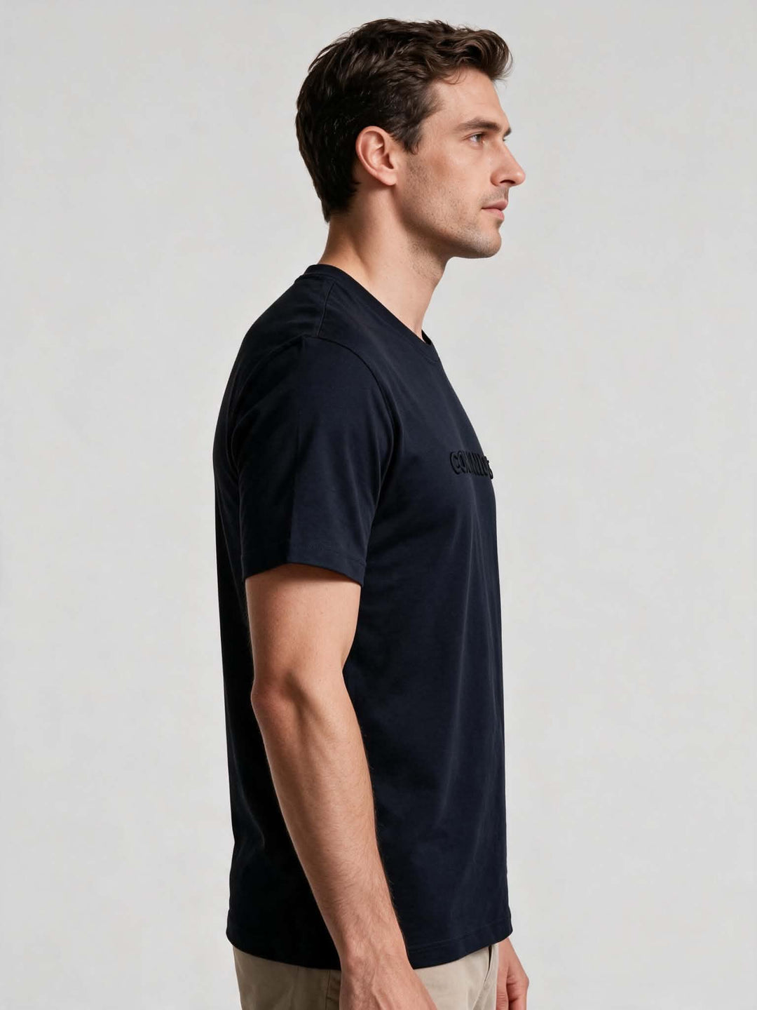 T-Shirt Embossed Commando 75 — Bleu Marine