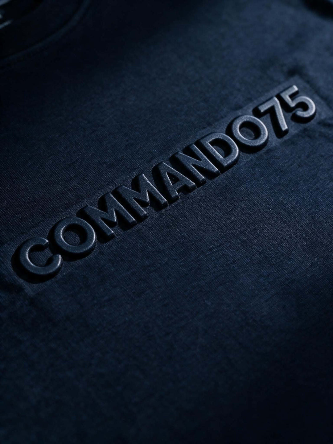 T-Shirt Embossed Commando 75 — Bleu Marine
